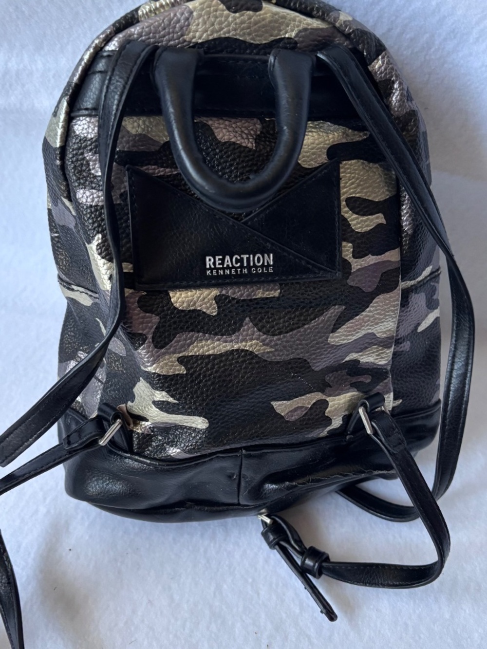 Kenneth Cole Reaction Camo Mini Backpack Metallic Black